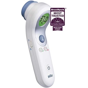 Braun NTF3000CAV1 No Touch + Forehead Thermometer with Colour Coded Display for