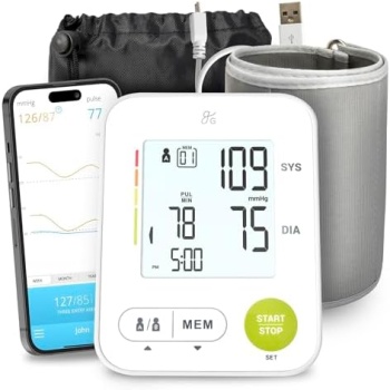 Greater Goods Bluetooth Blood Pressure Monitor for Home Use, Upper Arm BP