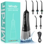 MiTdir Water Dental Flosser Oral Irrigator 5 Jet Tips 4 Modes IPX7 Waterproof