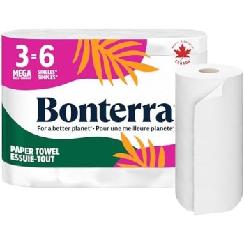 Bonterra Responsibly Sourced Paper Towel, Strong, Absorbent, and Plastic-Free