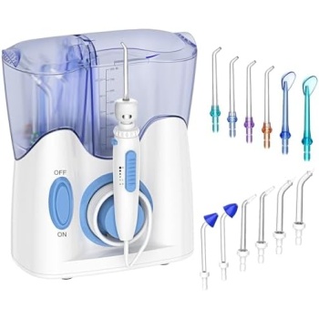 H2ofloss Water Dental Flosser 800ml Capacity With 12 Multifunctional Tips