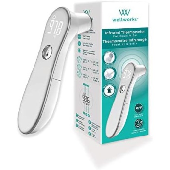 wellworks Infrared Thermometer Forehead and Ear, 1 count (10093)