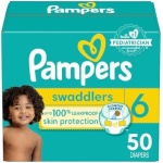 Pampers Swaddlers Diapers - Size 6, 50 Count, Ultra Soft Disposable Baby Diapers