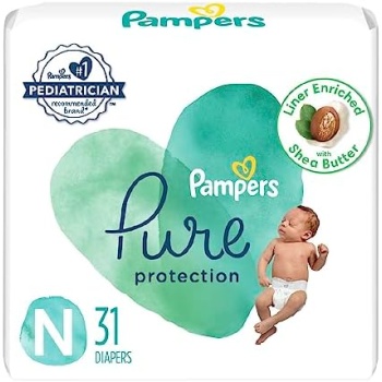 Pampers Pure Protection Diapers Size 0, 31 count - Disposable Diapers