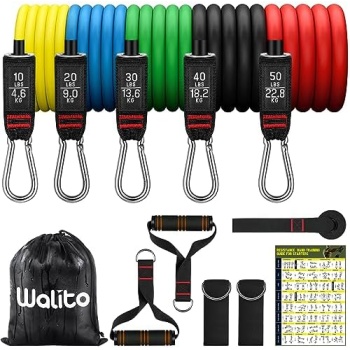 WALITO Resistance Bands Set - Exercise Bands with Handles, Door Anchor
