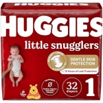 Huggies Size 1 Diapers, Little Snugglers Newborn Diapers, Size 1 (8-14 lbs), 32