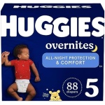 Huggies Size 5 Overnites Baby Diapers: Overnight Diapers, Size 5 (27+ lbs), 88
