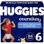 Huggies Size 6 Overnites Baby Diapers: Overnight Diapers, Size 6 (35+ lbs), 84