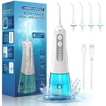 Water Flosser for Teeth Cleaning, Cordless Dental Oral Irrigator, 300ML Portable