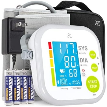 Greater Goods Blood Pressure Monitor - Complete BP Machine Kit with Wall Adapter