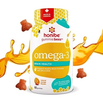 Honibe Omega 3 Gummies for Kids and Adults | Made in Canada | Supports Brain