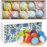 Nagaliving Bath Bombs Gift Set, 10 Organic Bubble Bath Bombs, Bath Gift