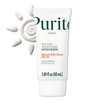 PURITO Sun Day Adventure Korean Sunscreen Smoothest and Lightest Texture Broad Spectrum SPF 50